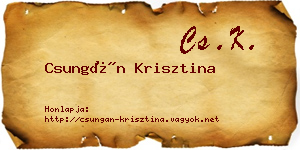 Csungán Krisztina névjegykártya
